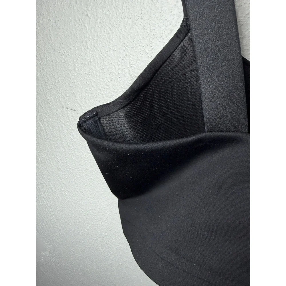 Victorias Secret Front Close Sport Bra Black Gold Zip Adjustable Straps 32C‎
